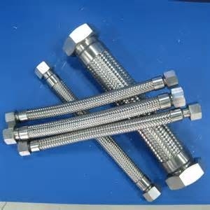 Bouw van roestvrij staal enkeldraad gevlochten buis golfdraad flexibele metalen slang met aansluiting